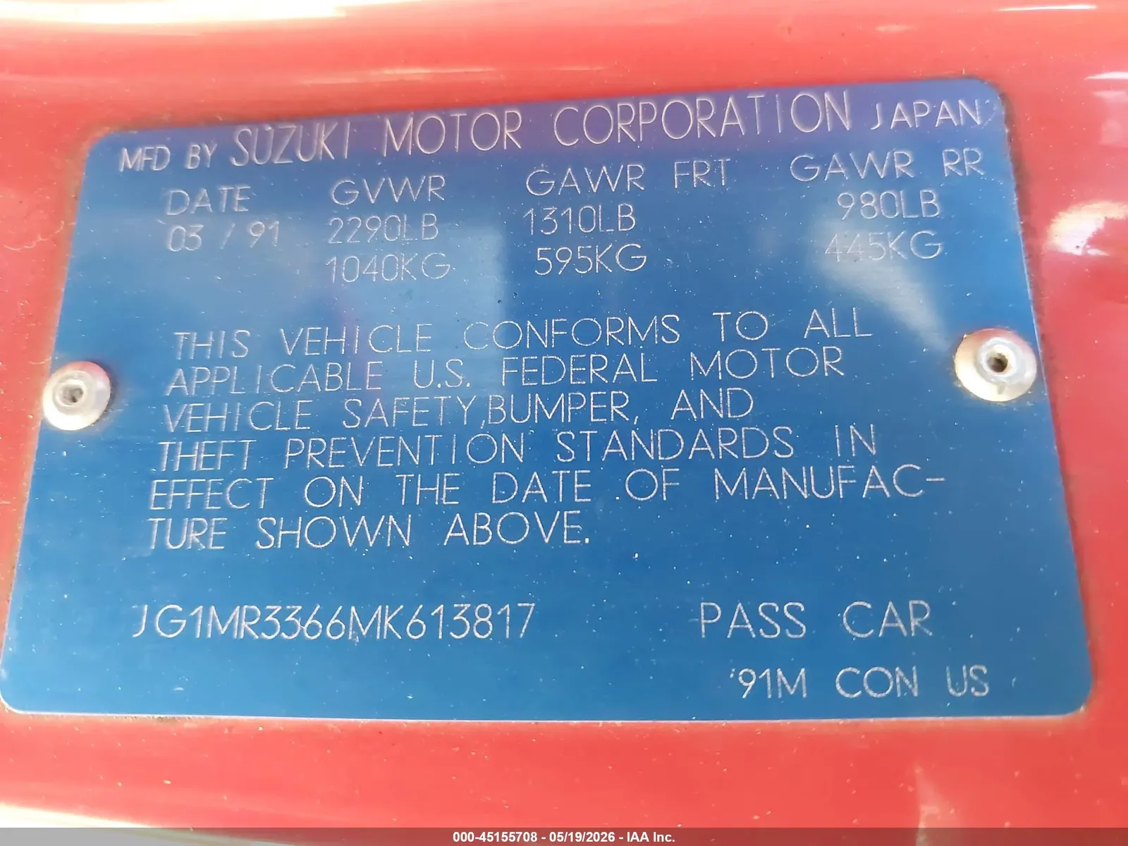 1991 Geo Metro LSI SPRINT CL