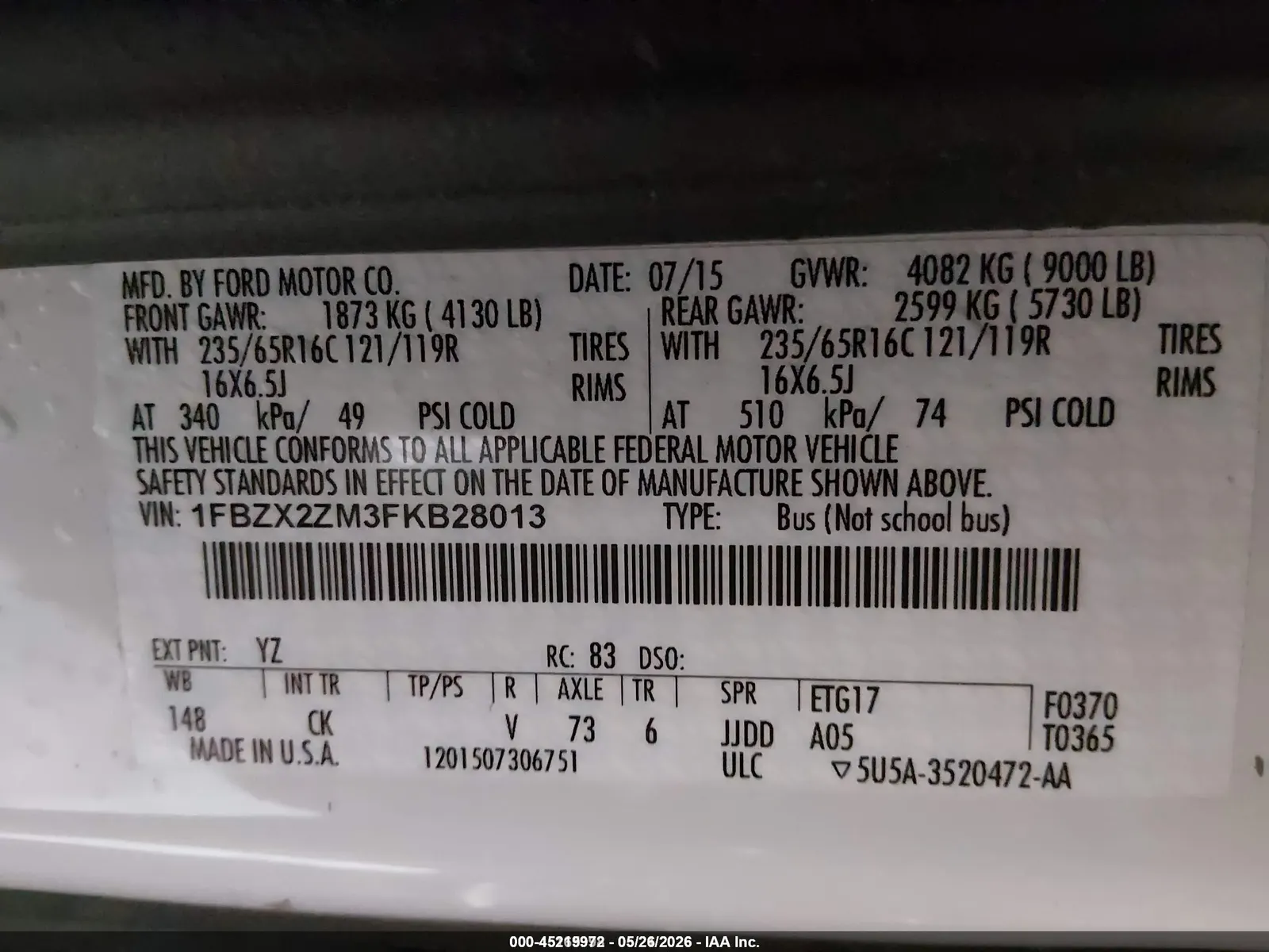 2015 Ford Transit Wagon XLT
