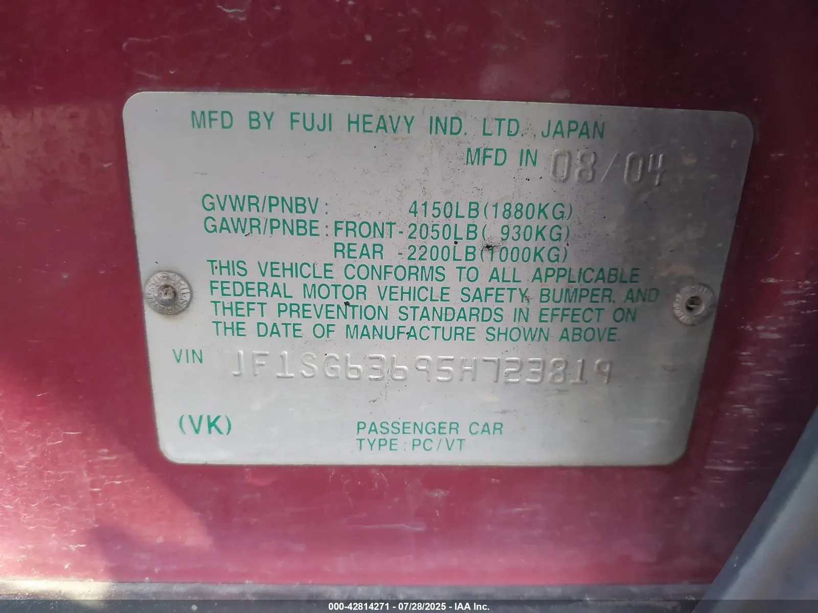 2005 Subaru Forester (Natl) X