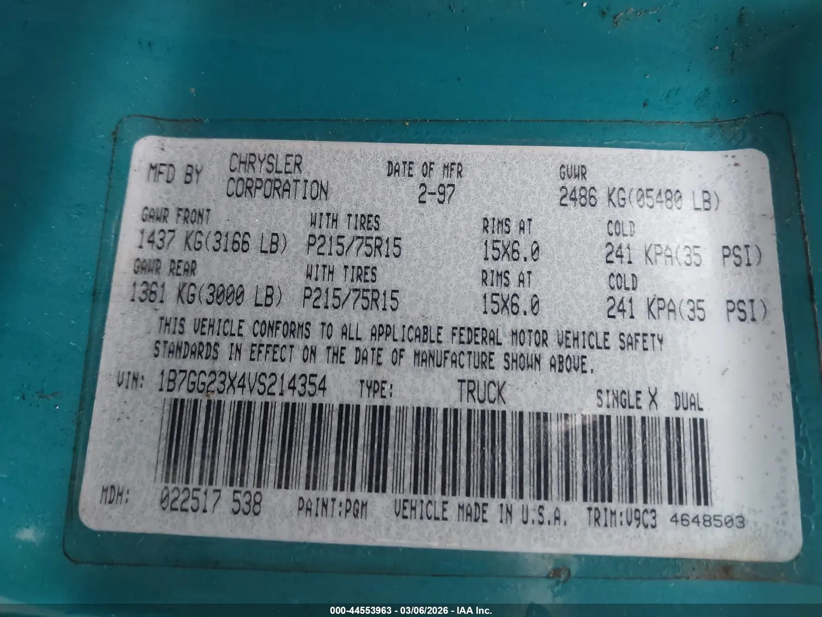 1997 Dodge Dakota SLT/SPORT